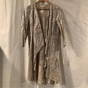 Bagatelle eyelet leather cardigan